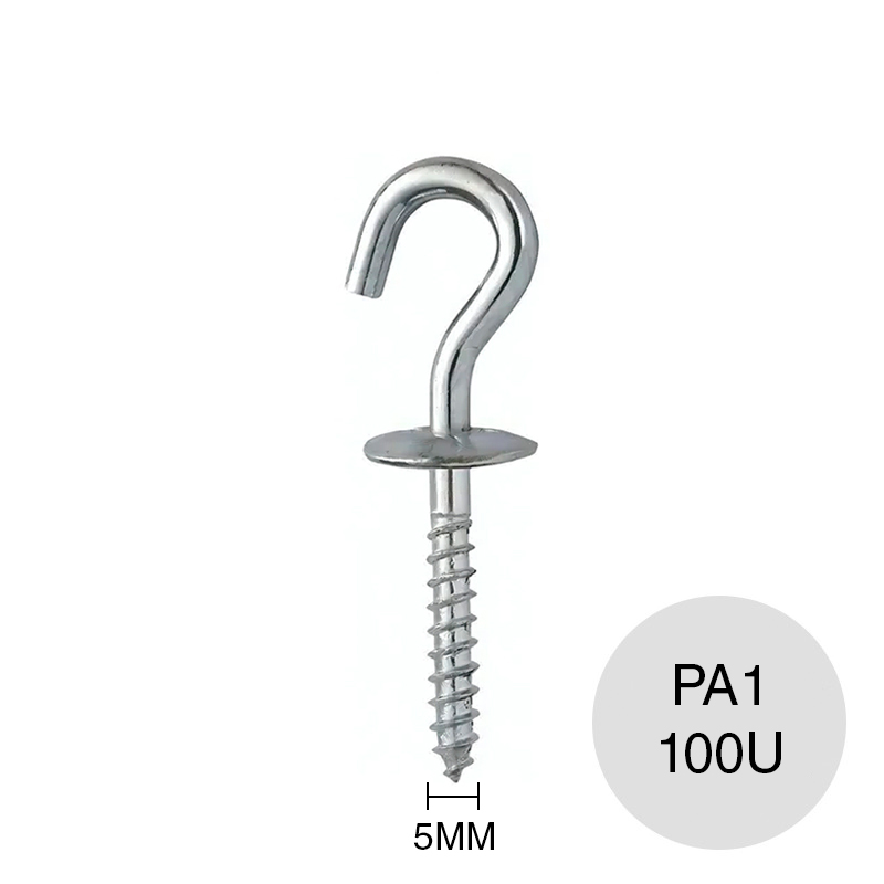 Piton abierto c/arandela PA1 p/taco 5mm acero zincado caja x 100u