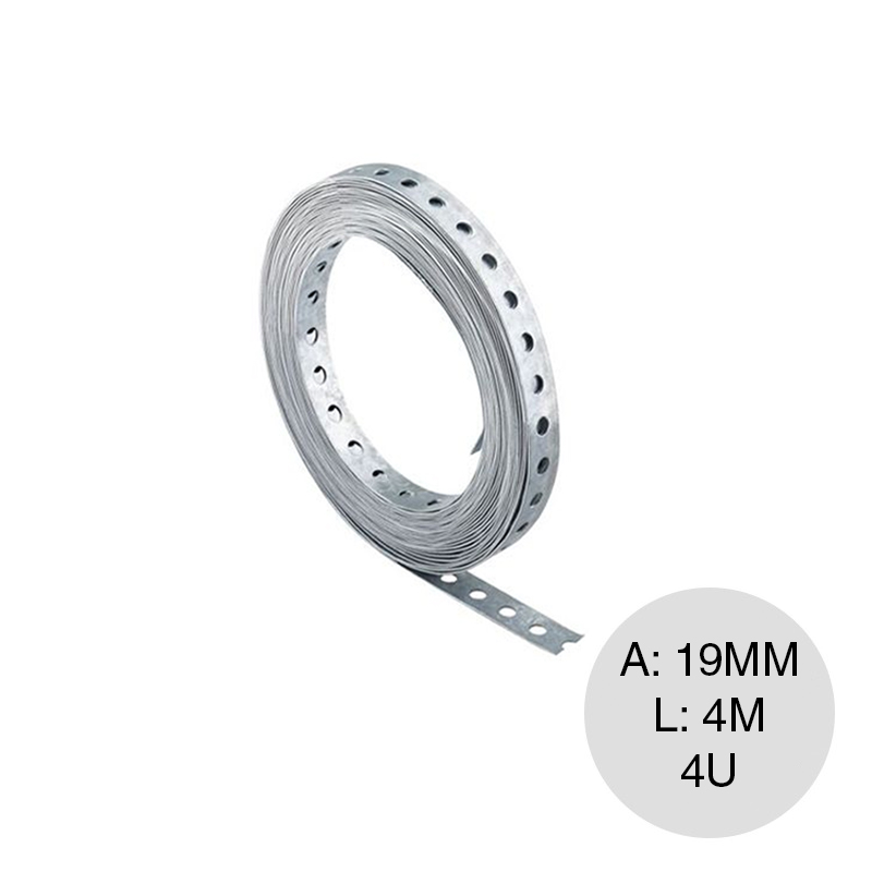 Cinta perforada galvanizada ZBM 0.7mm x 19mm x 4m blister x 4u