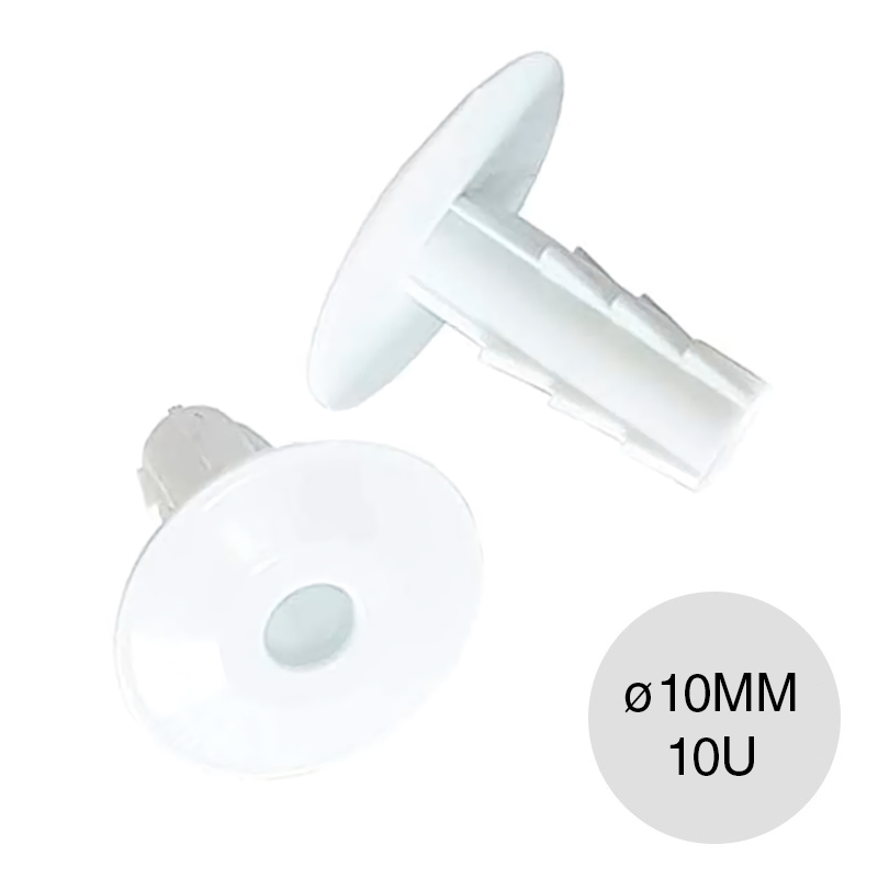Tapon pasapared RG6 plastico natural ø 10mm caja x 10u
