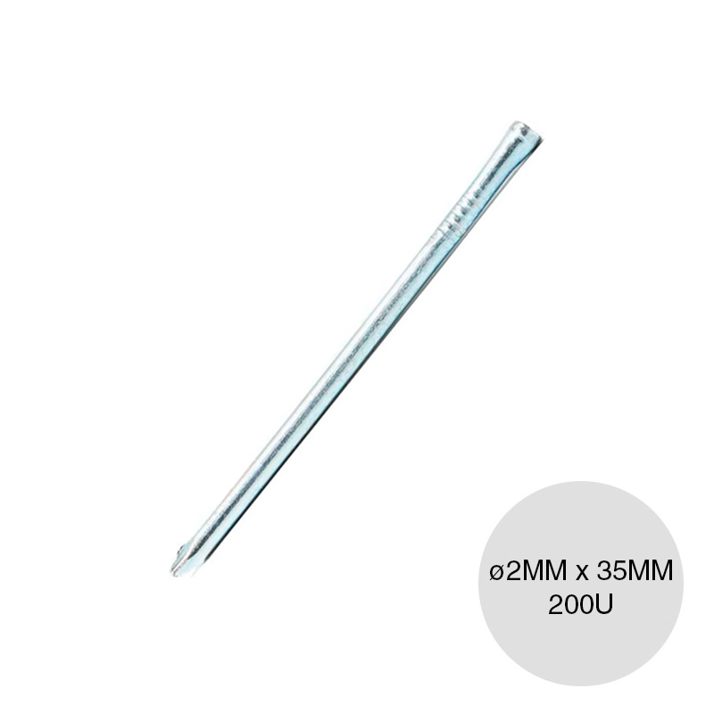 Clavo cabeza perdida punta paris CCP35 acero ø 2mm x 35mm caja x 200u
