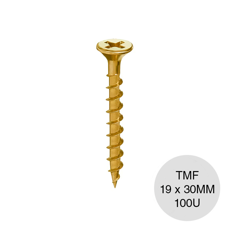Tornillo TMF acero zincado 19 x 30mm caja x 100u