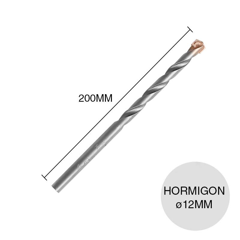 Mecha percutora widia hormigon ø 12mm x 200mm