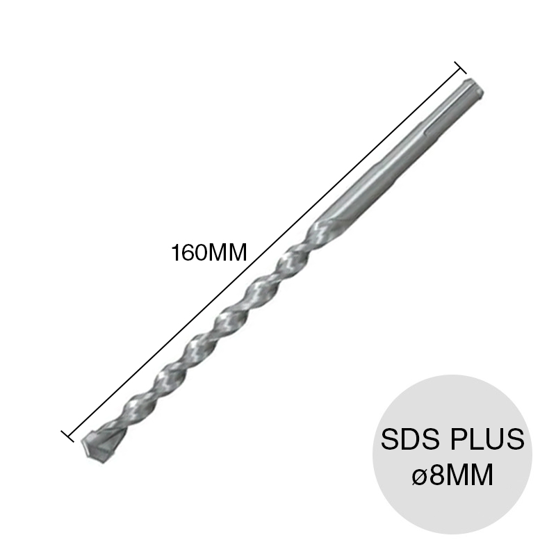 Mecha percutora widia SDS Plus II Pointer doble filo ø 8mm x 160mm