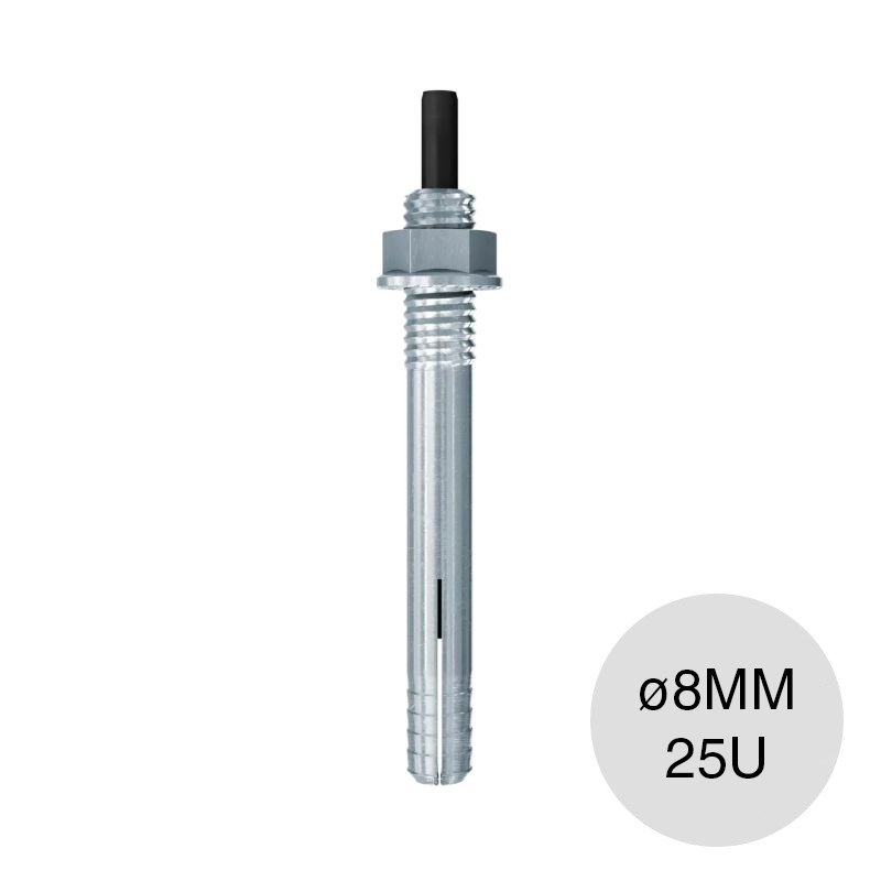 Perno tornillo de pared MR 8 metalico ø 8mm caja x 25u