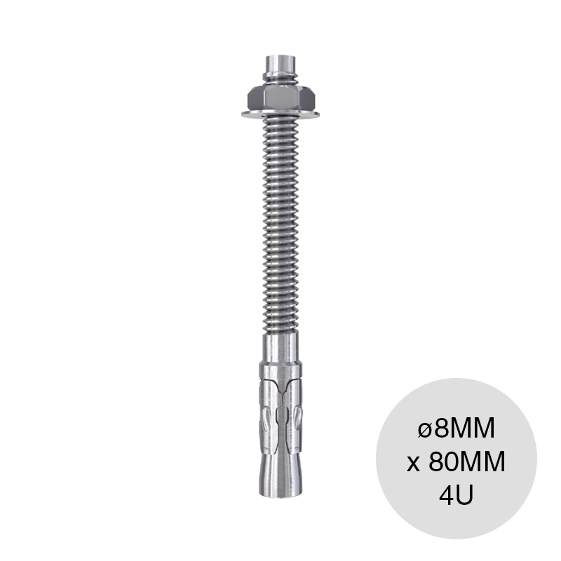 Anclaje fijacion metalica perno FWA ø 8mm x 80mm bolsa x 4u