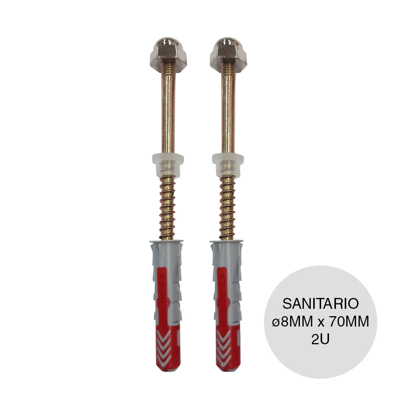 Kit sanitario c/taco DuoPower bicomponente ø 8mm x 40mm + Tornillo TMF ø 5mm x 70mm blister x 2u