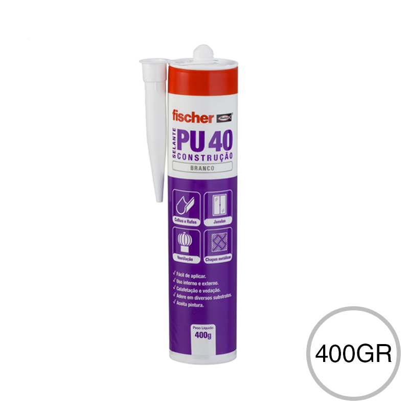 Sellador adhesivo poliuretanico PU 40 gris cartucho x 400gr