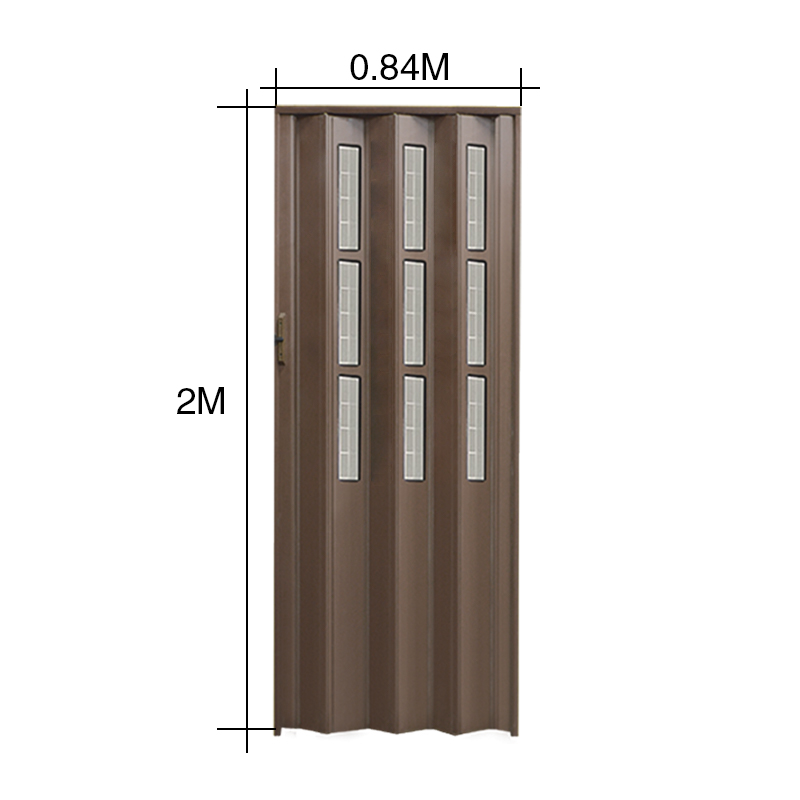 Puerta interior plegadiza medio vidrio PVC cipres 10mm x 840mm x 2m