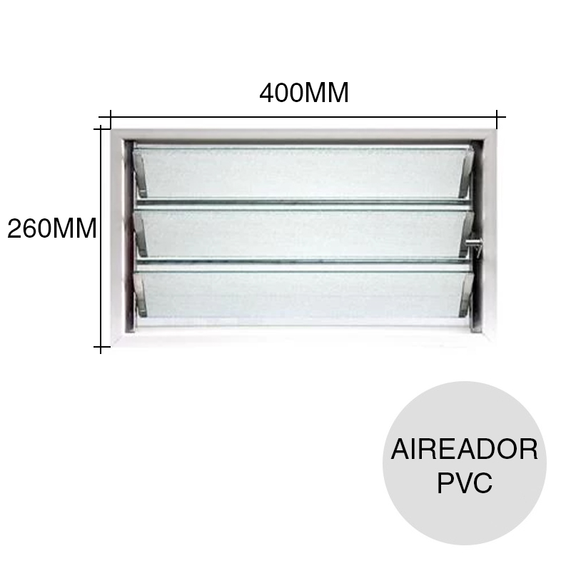 Ventana aireador PVC blanco 260mm x 400mm