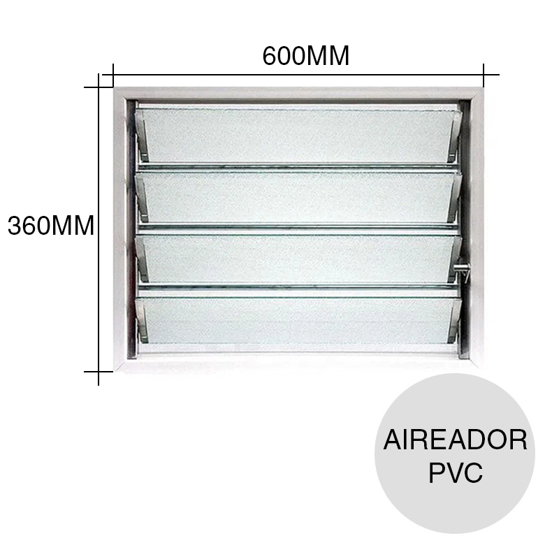 Ventana aireador PVC blanco 360mm x 600mm
