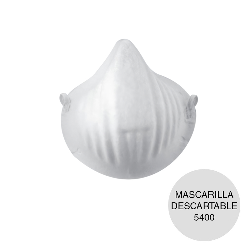 Mascarilla descartable 5400 uso general tela filtrante
