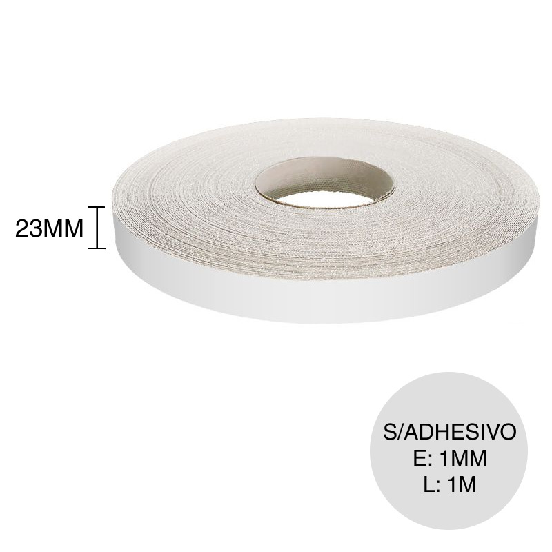 Canto ABS sin adhesivo ST9 blanco alpino laqueado 1mm x 23mm x 1m