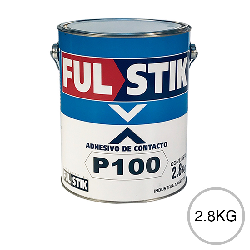 Adhesivo doble contacto P-100 multiples usos extra fuerte transparente lata x 2.8kg