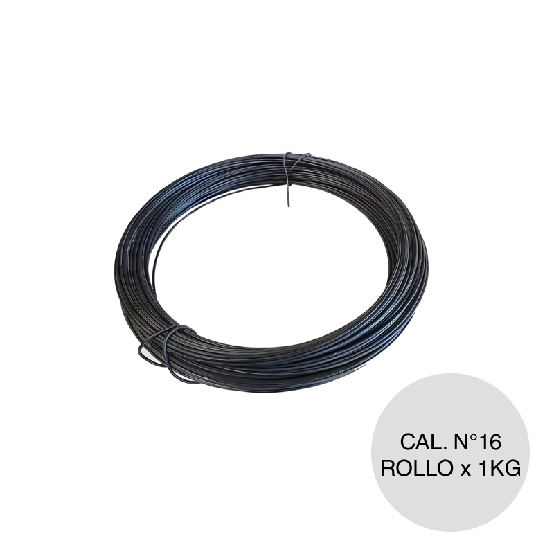 Alambre atar acero recocido calibre N°16 x ø 1.62mm rollo x 1kg