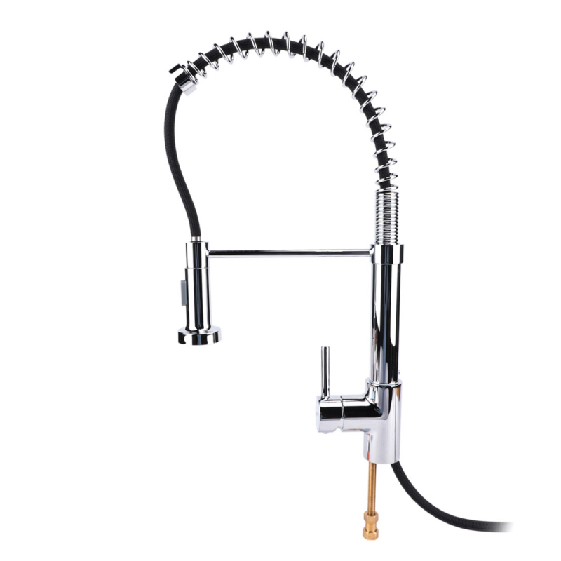 Griferia cocina metalica Glomma pico giratorio extensible extraible sobremesada monocomando cromo brillante