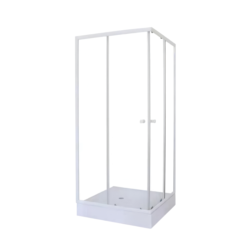 Cabina ducha cuadrada 2 puertas vidrio templado 6mm 800mm x 800mm x 2m
