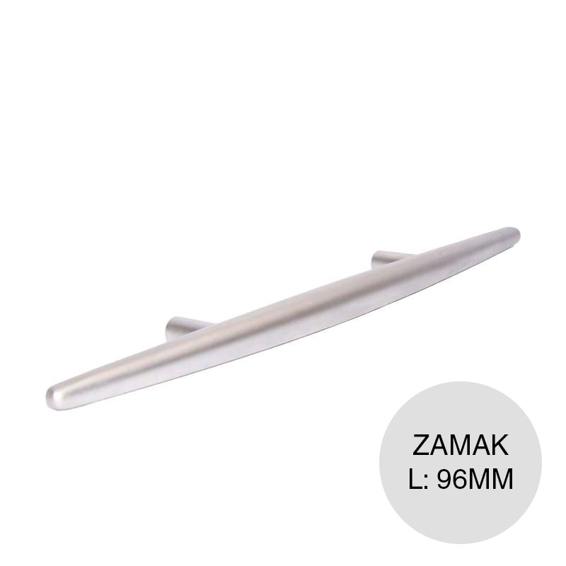 Tirador p/muebles Euro B21 zamak cromo mate 96mm