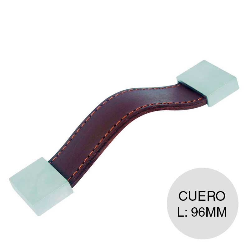 Manija p/muebles Euro CM2 zamak cuero 96mm