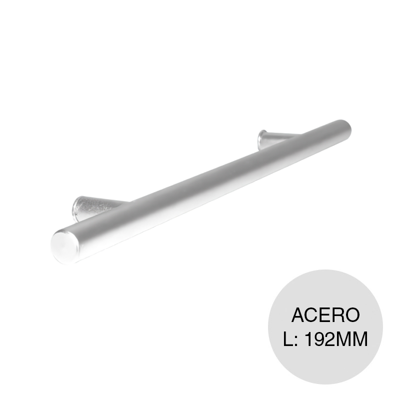 Tirador p/muebles Acero F10 acero inoxidable cromo mate 192mm