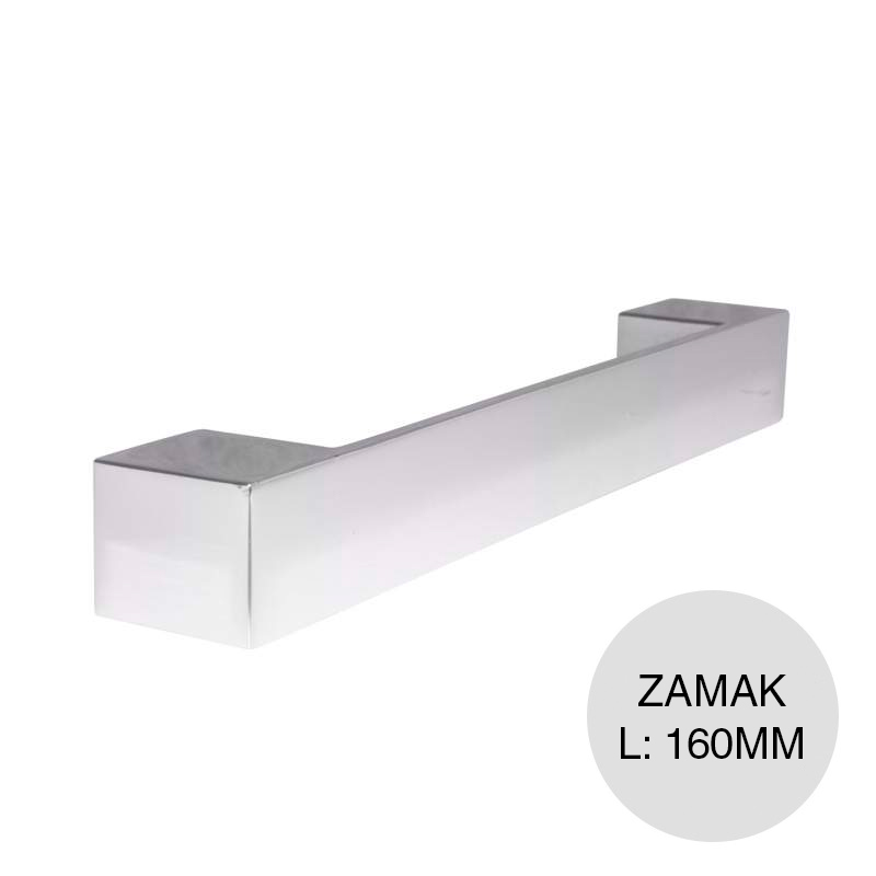 Tirador p/muebles Euro JC25 zamak cromo mate 160mm