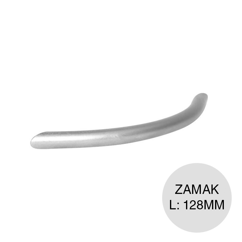 Tirador p/muebles Acero L10 zamak cromo mate 128mm