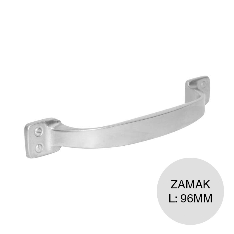 Tirador p/muebles Euro R1 zamak cromo mate 96mm