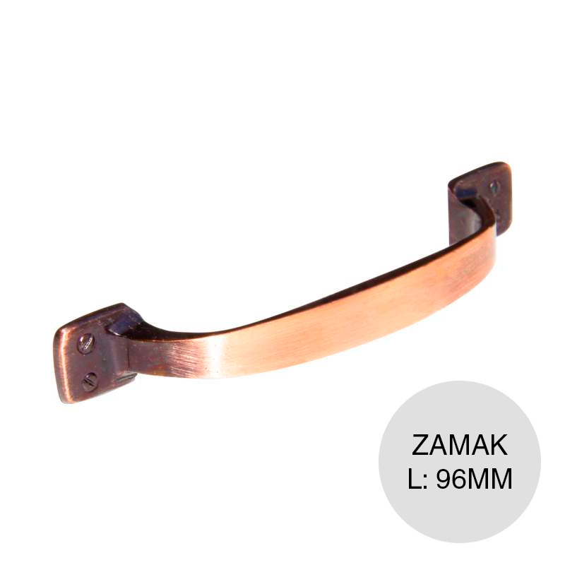 Tirador p/muebles Euro R1 zamak cobre patinado 96mm