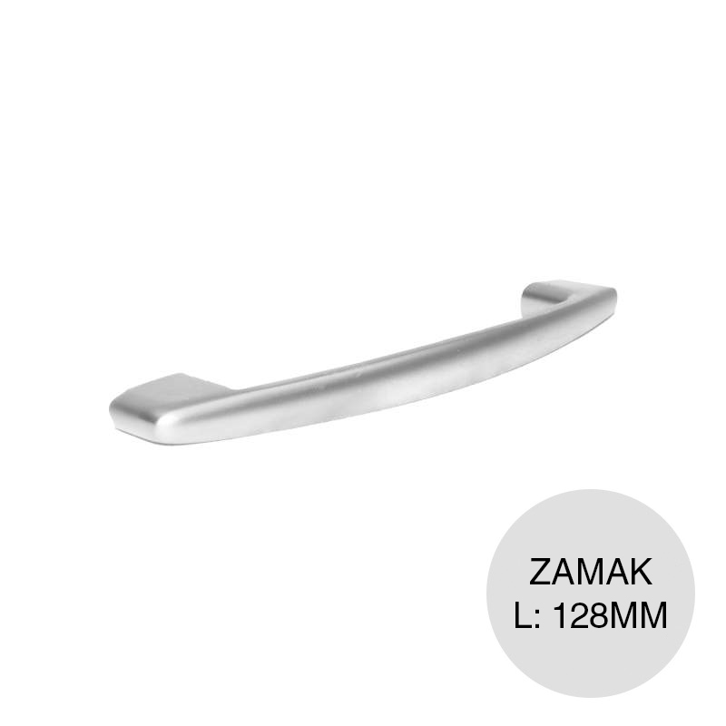 Tirador p/muebles Euro TR zamak cromo mate 128mm