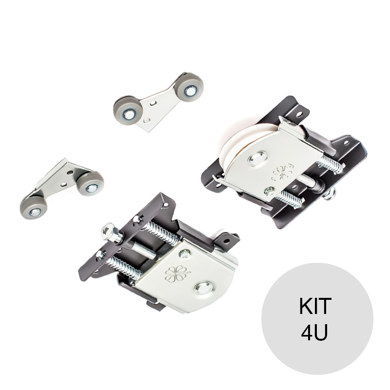 Rueda y patin p/placard sistema corredizo pack x 4u