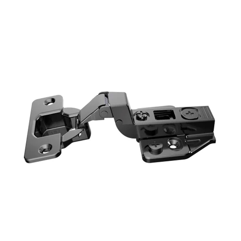 Bisagra cazoleta clip cierre suave codo 18° base 3D aluminio negro ø 35mm