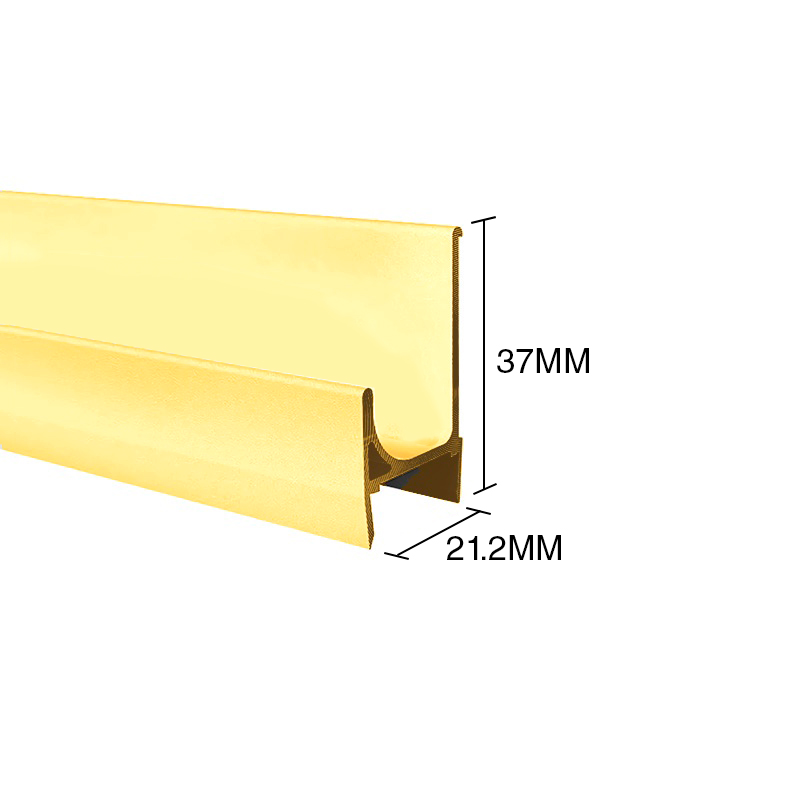 Perfil Manija MHT aluminio dorado 21.2mm x 37mm x 3m