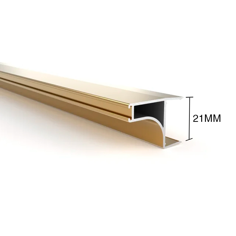 Perfil manija oculta c/felpas aluminio dorado 21mm x 29mm x 3m