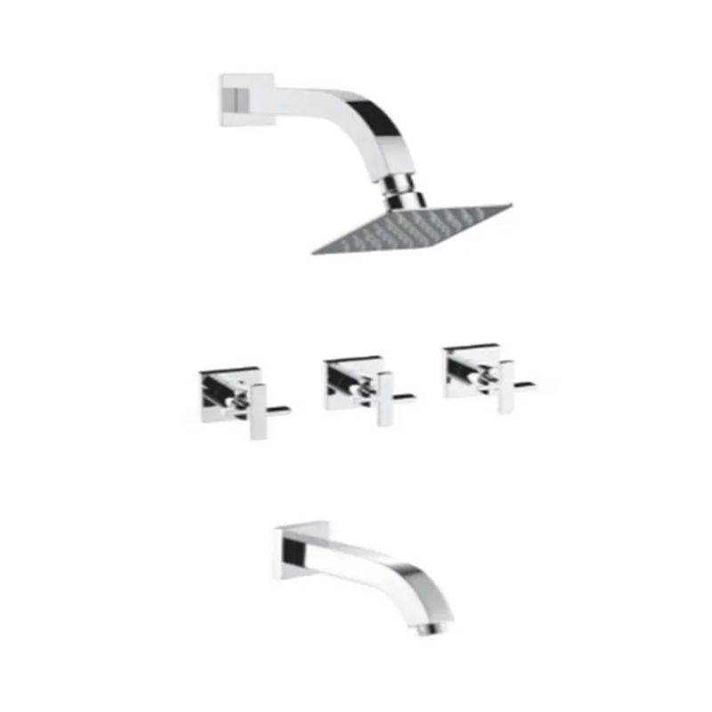 Griferia ducha metalica Doha embutir doble comando con transferencia cromo brillante