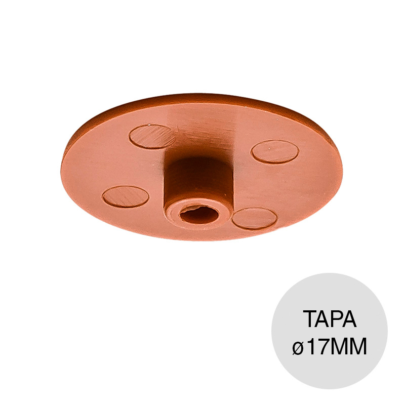 Tapa embellecedora Minifix 15 plastico marron ø 4mm x ø 17mm