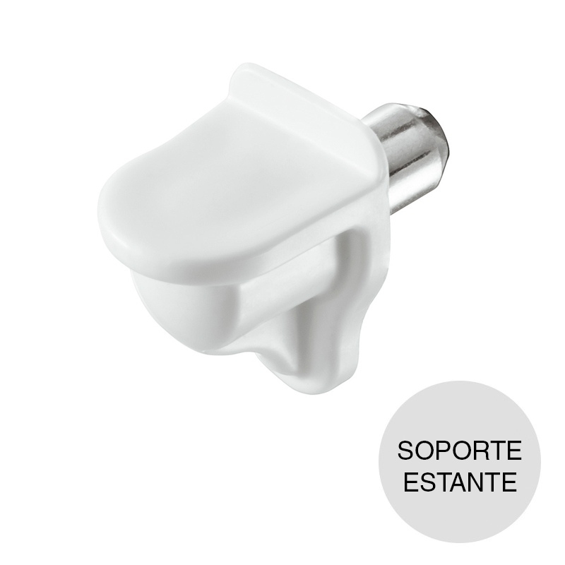 Soporte estante p/embutir plastico blanco c/espiga acero ø 5mm