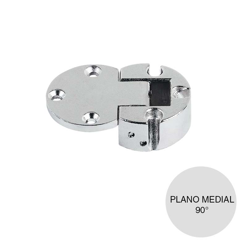 Bisagra plano medial 90° p/atornillar zinc niquelado 23.5mm x 30mm