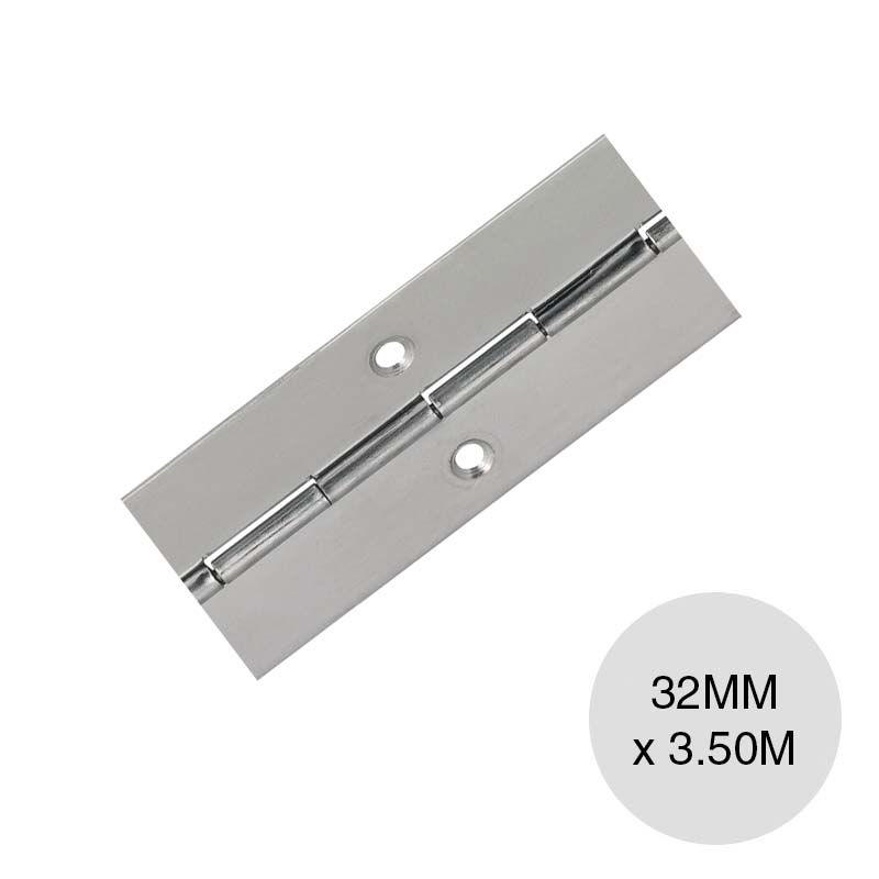 Bisagra piano p/atornillar acero niquelado 32mm x 3.50m