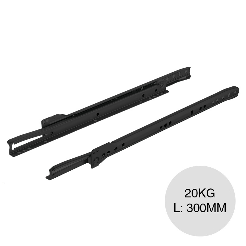 Corredera comun Matrix R S15 20kg acero zincado negro 36mm x 300mm