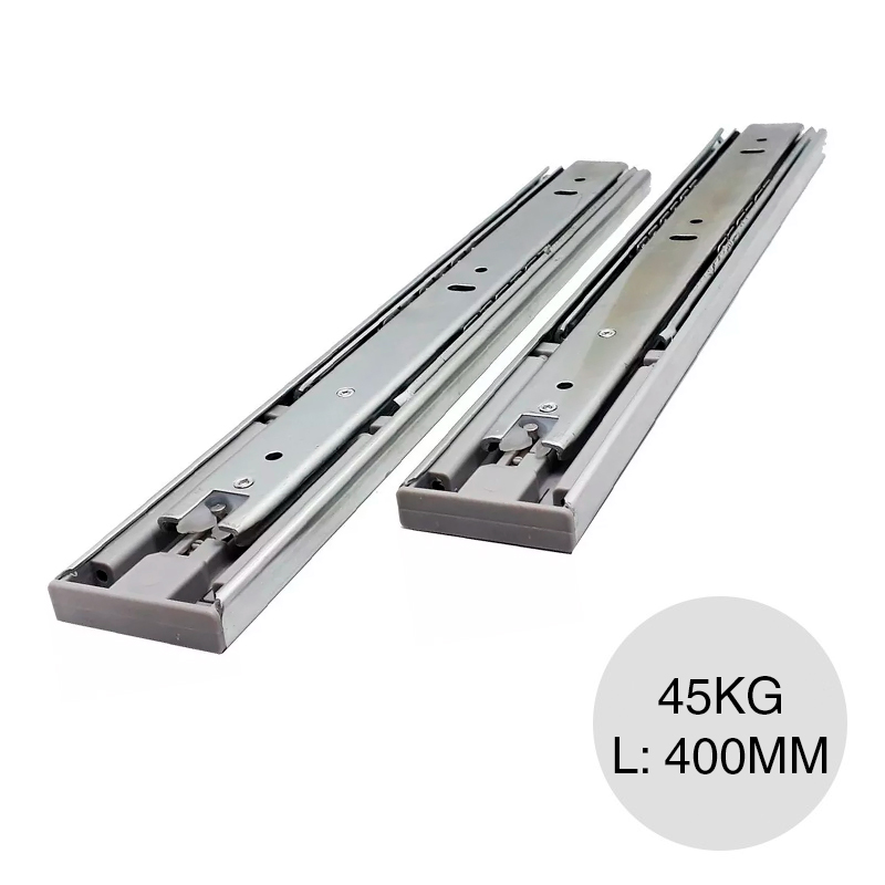 Corredera telescopica 45kg apertura automatica acero zincado 45mm x 400mm