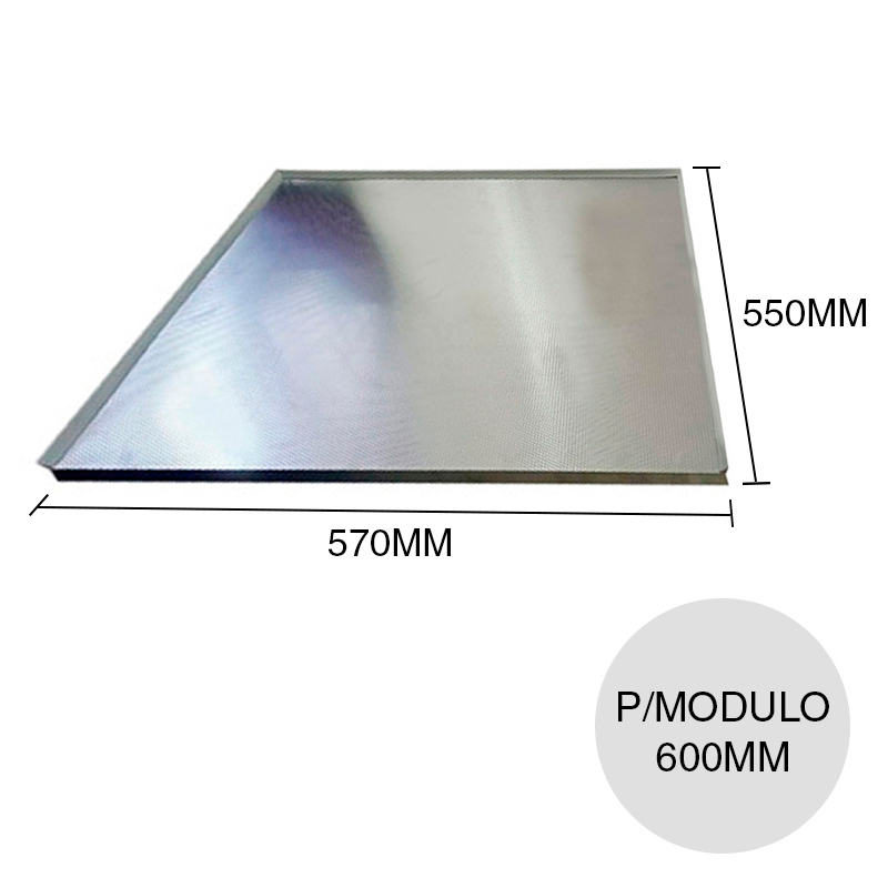 Piso p/revestir modulo 600mm aluminio texturado 550mm x 570mm