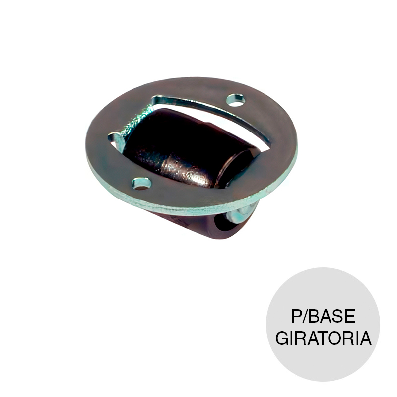 Rodillo p/base giratoria 360° 50kg plastico negro 13mm x ø 26mm