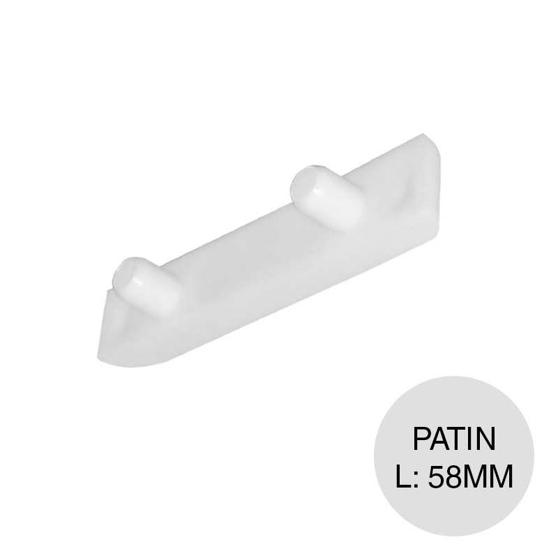 Patin c/tarugos polipropileno blanco 6.5mm x 58mm