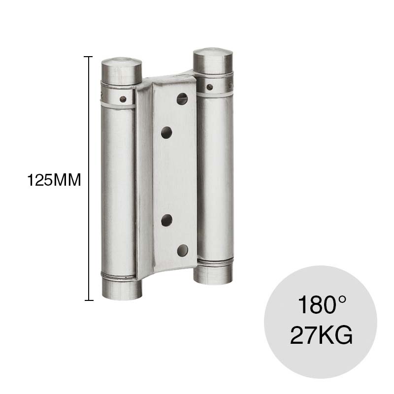 Bisagra Vaiven doble accion Startec 180° puerta 27kg acero niquelado ø 22mm x 125mm