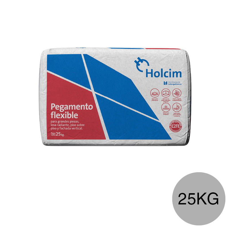 Adhesivo cementicio pisos Flexible exterior interior bolsa x 25kg