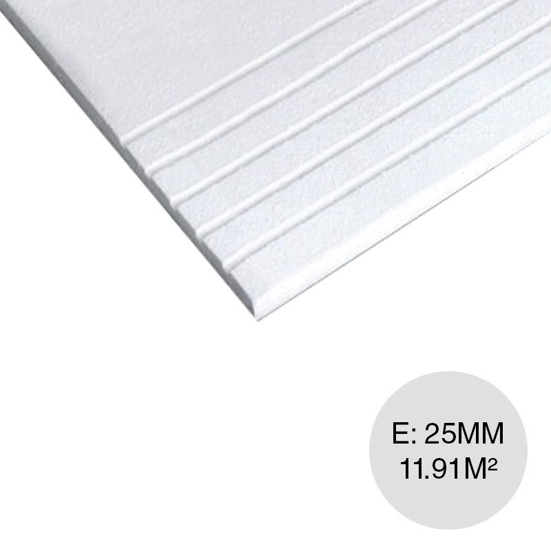 Placa cielorraso desmontable Andante Estandar borde visto blanca salpicada 25mm x 610mm x 1.22m 16u x caja 11.91m²