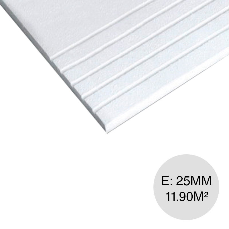 Placa cielorraso desmontable Andante Estandar borde visto blanca salpicada 25mm x 610mm x 610mm 32u x caja 11.90m²
