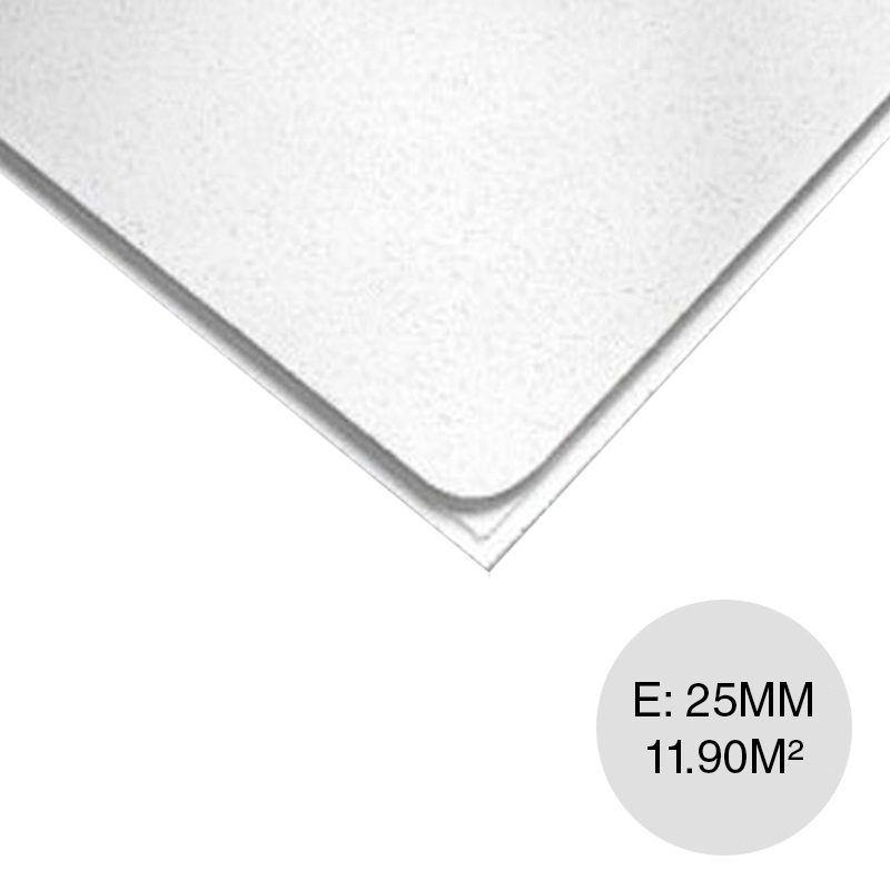 Placa cielorraso desmontable Roma Estandar borde semi-visto blanca salpicada 25mm x 610mm x 610mm 32u x caja 11.90m²