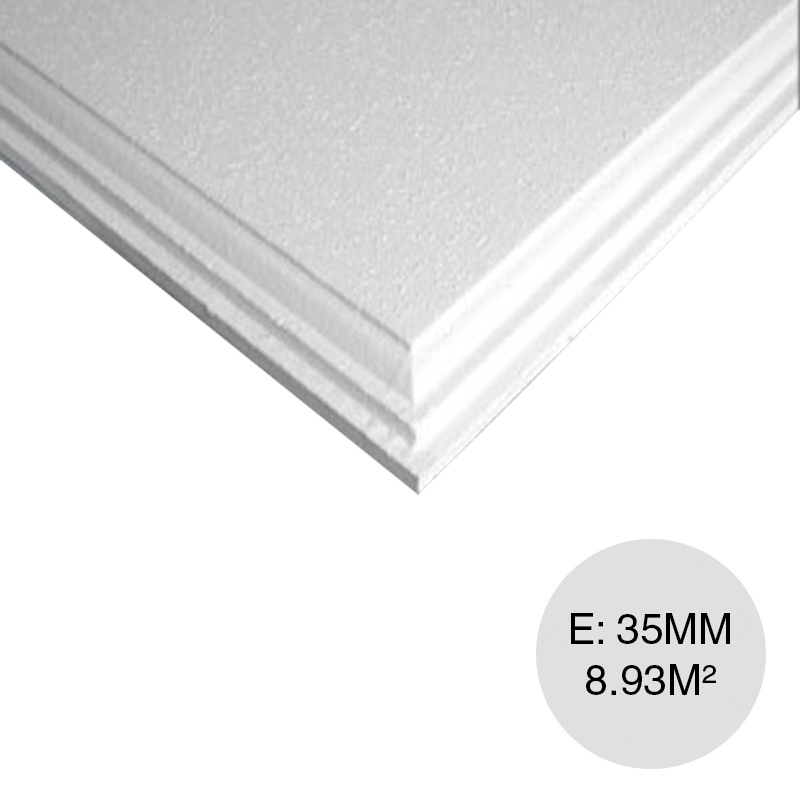 Placa cielorraso desmontable Dorica Estandar borde especial blanca salpicada 35mm x 610mm x 610mm 24u x caja 8.93m²