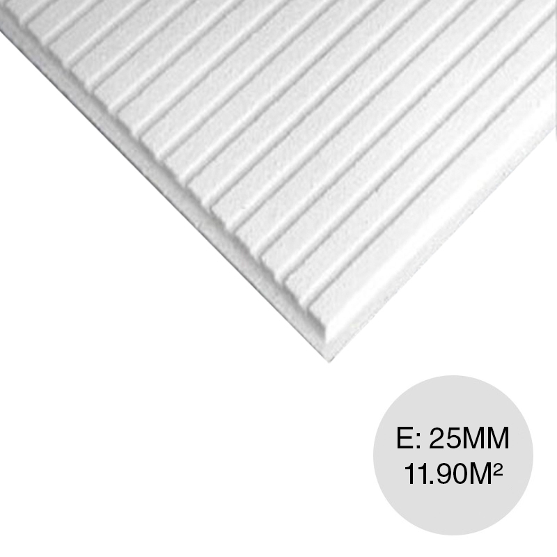 Placa cielorraso desmontable Estriado Estandar borde visto 25mm x 610mm x 1.22m 16u x caja 11.90m²