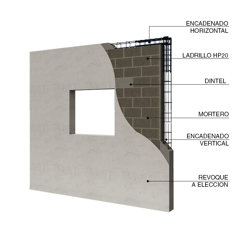 Pared portante de bloques de hormigón